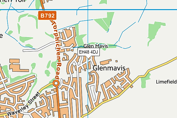 EH48 4DJ map - OS VectorMap District (Ordnance Survey)