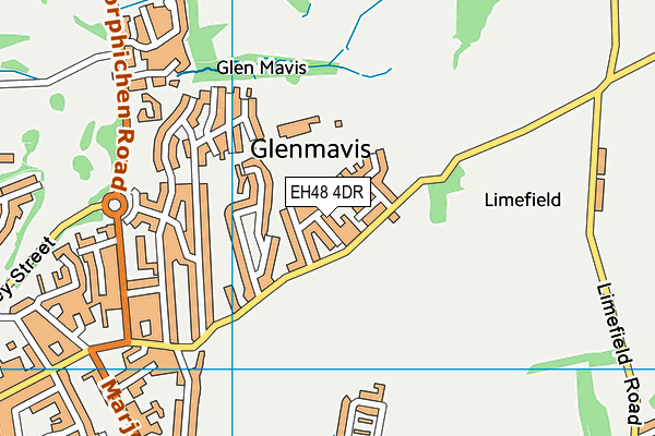 EH48 4DR map - OS VectorMap District (Ordnance Survey)