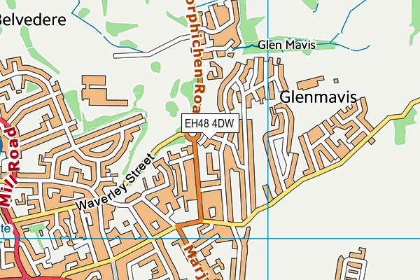 EH48 4DW map - OS VectorMap District (Ordnance Survey)