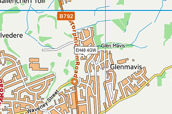 EH48 4GW map - OS VectorMap District (Ordnance Survey)