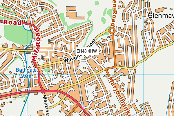 EH48 4HW map - OS VectorMap District (Ordnance Survey)