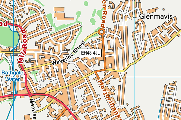 EH48 4JL map - OS VectorMap District (Ordnance Survey)