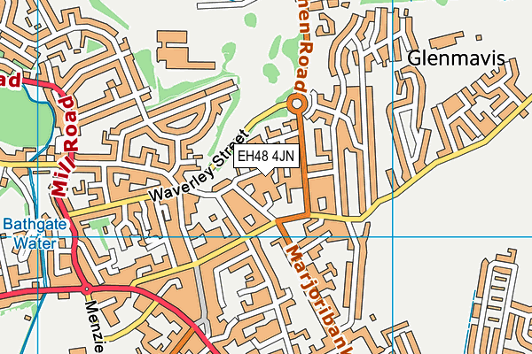 EH48 4JN map - OS VectorMap District (Ordnance Survey)