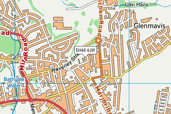 EH48 4JW map - OS VectorMap District (Ordnance Survey)