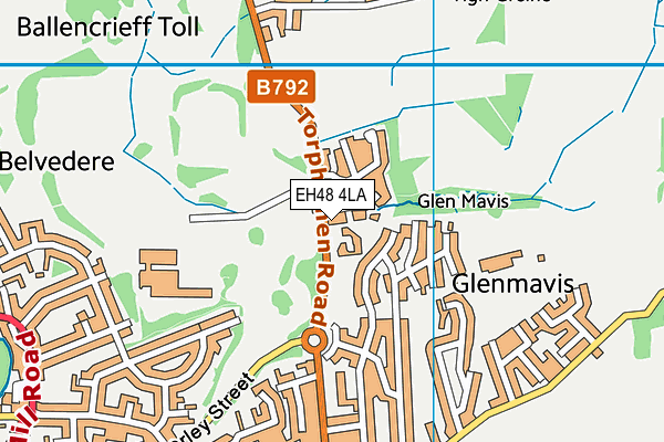 EH48 4LA map - OS VectorMap District (Ordnance Survey)