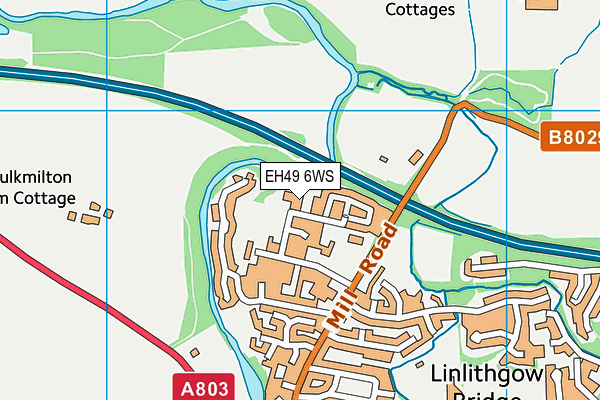 EH49 6WS map - OS VectorMap District (Ordnance Survey)