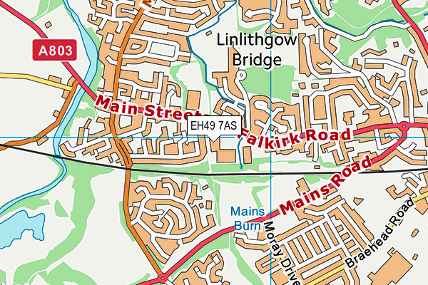 EH49 7AS map - OS VectorMap District (Ordnance Survey)