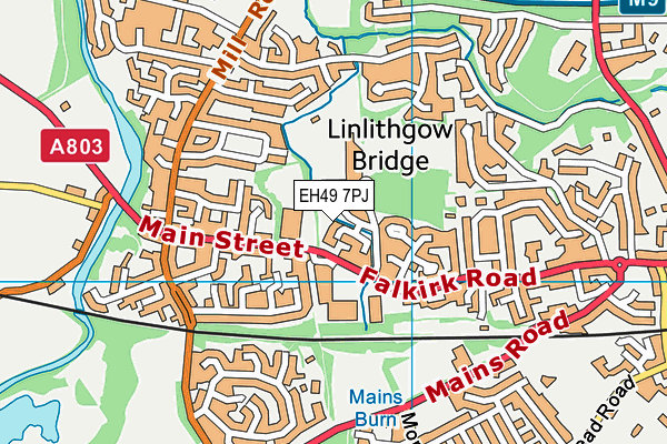 EH49 7PJ map - OS VectorMap District (Ordnance Survey)