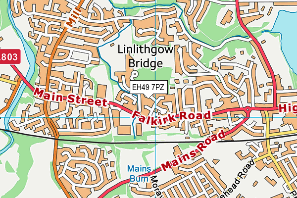 EH49 7PZ map - OS VectorMap District (Ordnance Survey)