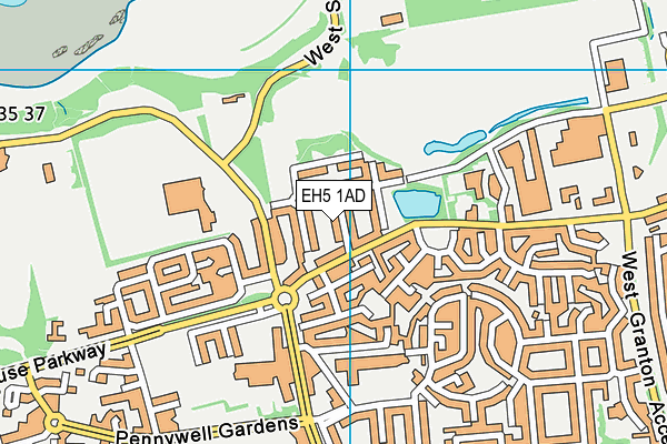 EH5 1AD map - OS VectorMap District (Ordnance Survey)