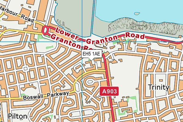 EH5 1AE map - OS VectorMap District (Ordnance Survey)