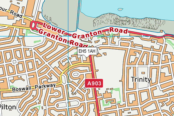 EH5 1AH map - OS VectorMap District (Ordnance Survey)