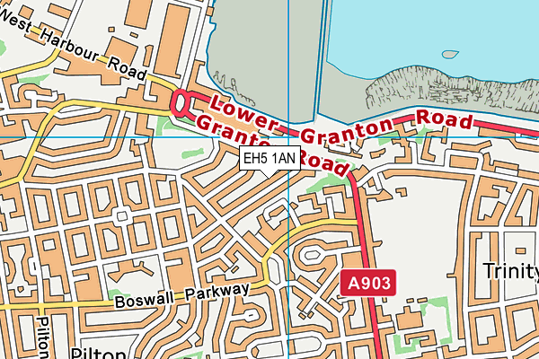 EH5 1AN map - OS VectorMap District (Ordnance Survey)