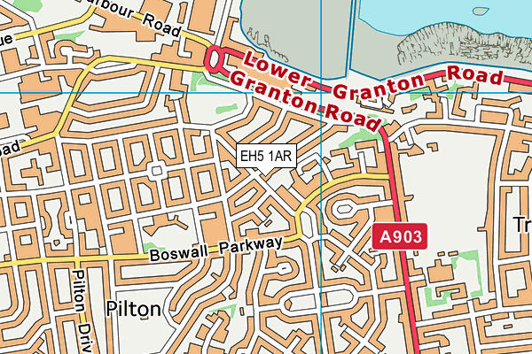 EH5 1AR map - OS VectorMap District (Ordnance Survey)