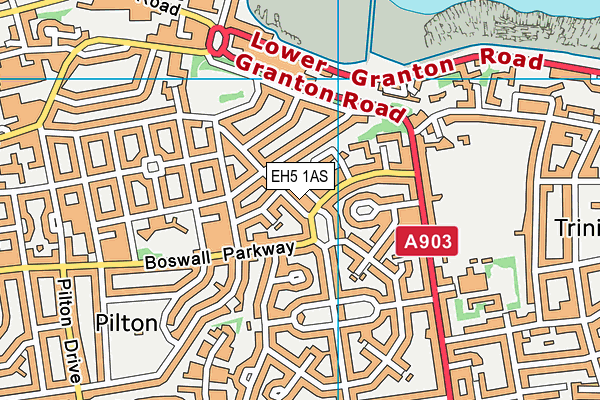 EH5 1AS map - OS VectorMap District (Ordnance Survey)