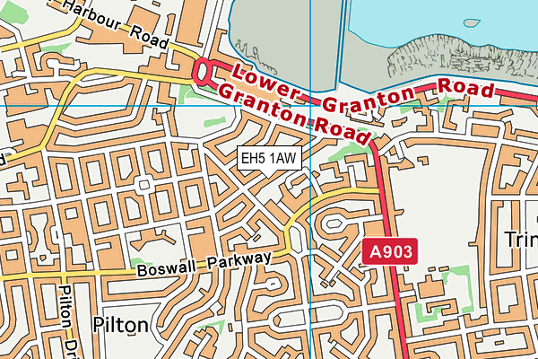 EH5 1AW map - OS VectorMap District (Ordnance Survey)