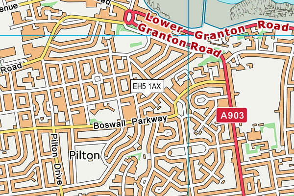 EH5 1AX map - OS VectorMap District (Ordnance Survey)