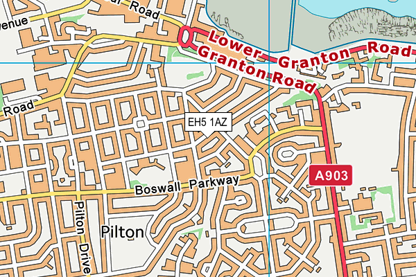 EH5 1AZ map - OS VectorMap District (Ordnance Survey)