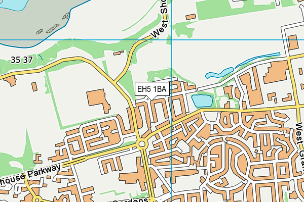EH5 1BA map - OS VectorMap District (Ordnance Survey)