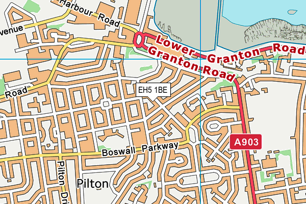 EH5 1BE map - OS VectorMap District (Ordnance Survey)