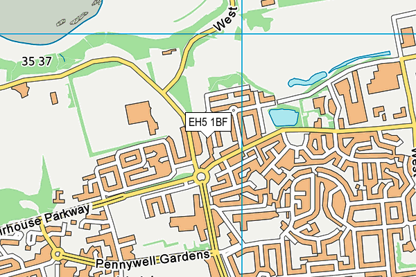 EH5 1BF map - OS VectorMap District (Ordnance Survey)