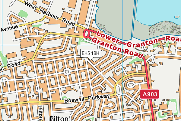 EH5 1BH map - OS VectorMap District (Ordnance Survey)