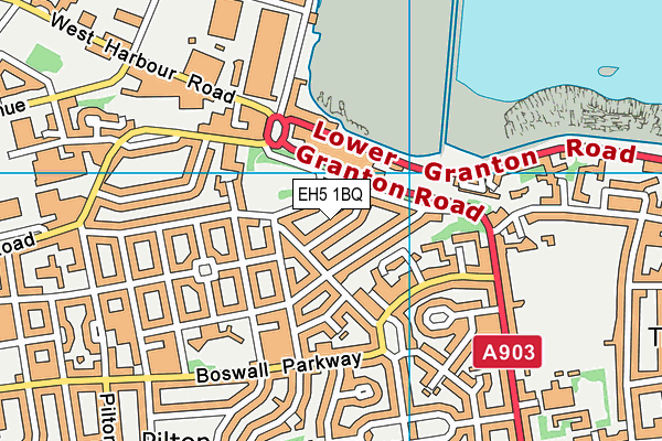 EH5 1BQ map - OS VectorMap District (Ordnance Survey)