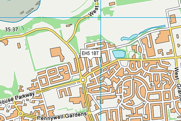 EH5 1BT map - OS VectorMap District (Ordnance Survey)