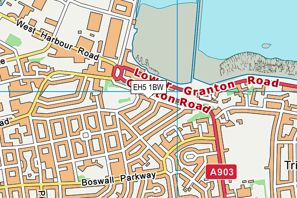 EH5 1BW map - OS VectorMap District (Ordnance Survey)