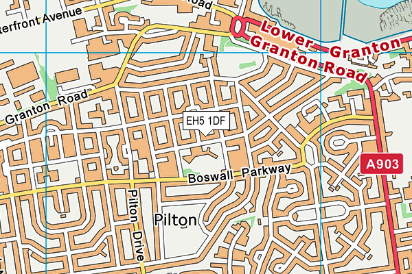 EH5 1DF map - OS VectorMap District (Ordnance Survey)