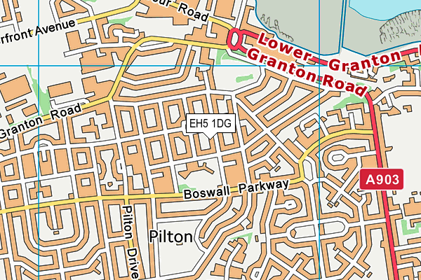 EH5 1DG map - OS VectorMap District (Ordnance Survey)