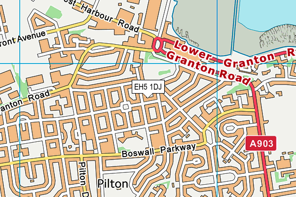 EH5 1DJ map - OS VectorMap District (Ordnance Survey)