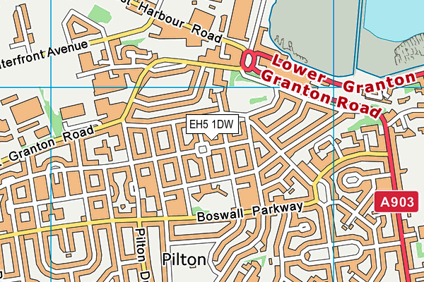 EH5 1DW map - OS VectorMap District (Ordnance Survey)