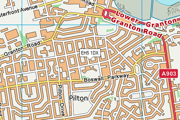 EH5 1DX map - OS VectorMap District (Ordnance Survey)