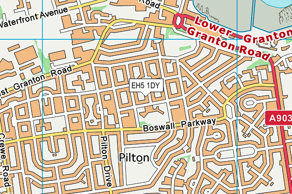 EH5 1DY map - OS VectorMap District (Ordnance Survey)