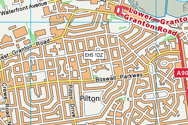 EH5 1DZ map - OS VectorMap District (Ordnance Survey)