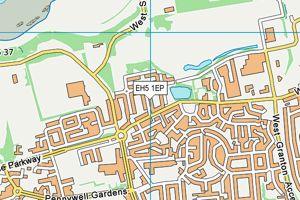 EH5 1EP map - OS VectorMap District (Ordnance Survey)