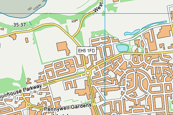 EH5 1FD map - OS VectorMap District (Ordnance Survey)