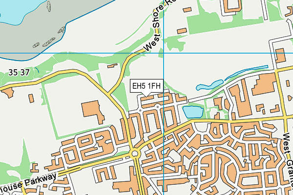 EH5 1FH map - OS VectorMap District (Ordnance Survey)