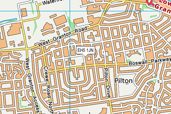 EH5 1JN map - OS VectorMap District (Ordnance Survey)