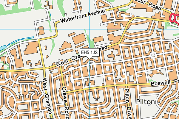 EH5 1JS map - OS VectorMap District (Ordnance Survey)