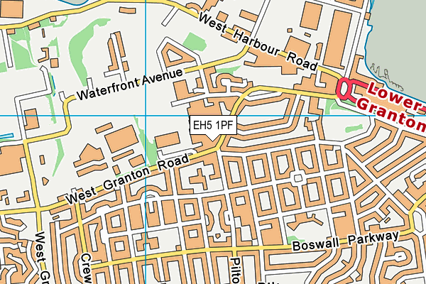 EH5 1PF map - OS VectorMap District (Ordnance Survey)