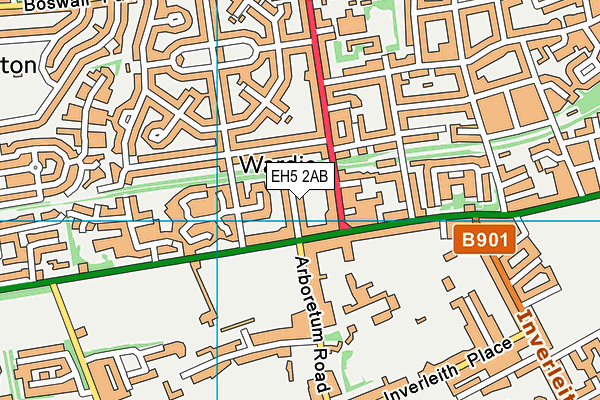 EH5 2AB map - OS VectorMap District (Ordnance Survey)