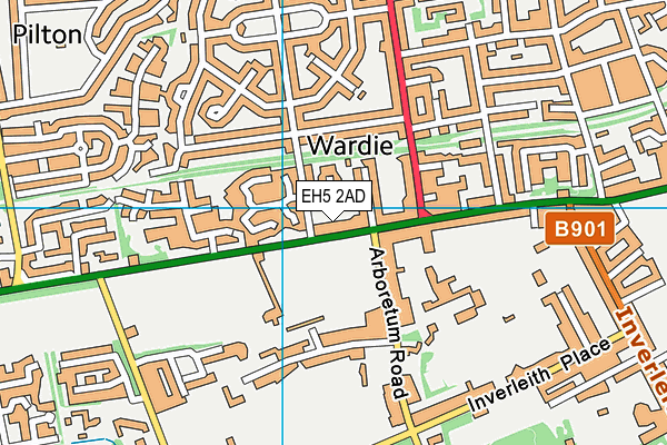 EH5 2AD map - OS VectorMap District (Ordnance Survey)