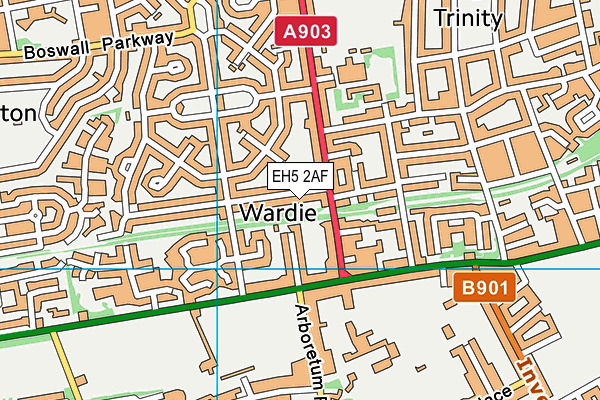 EH5 2AF map - OS VectorMap District (Ordnance Survey)