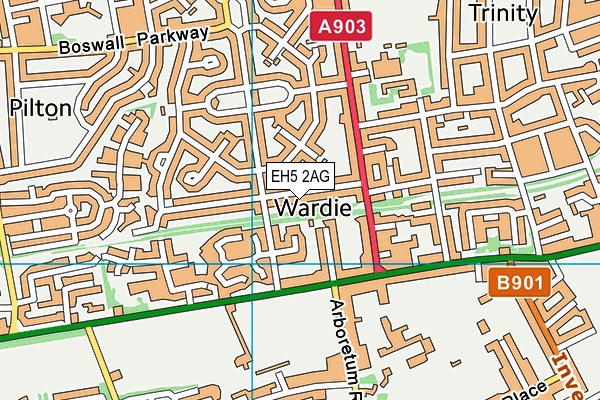 EH5 2AG map - OS VectorMap District (Ordnance Survey)