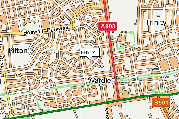 EH5 2AL map - OS VectorMap District (Ordnance Survey)