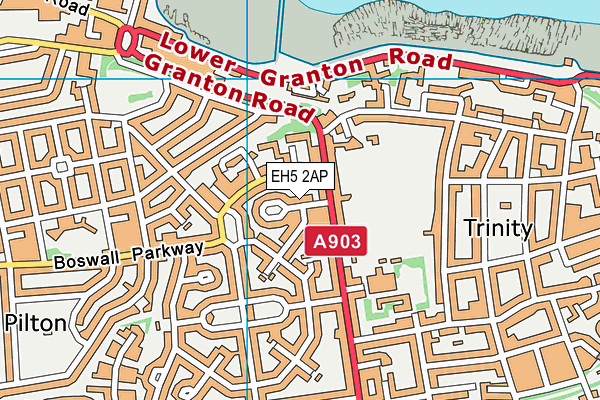 EH5 2AP map - OS VectorMap District (Ordnance Survey)