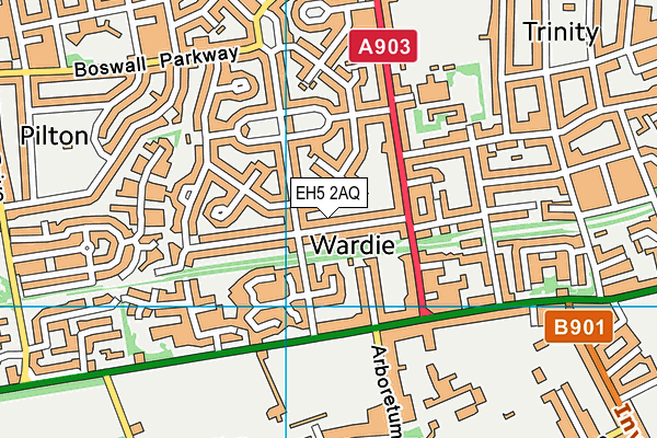 EH5 2AQ map - OS VectorMap District (Ordnance Survey)