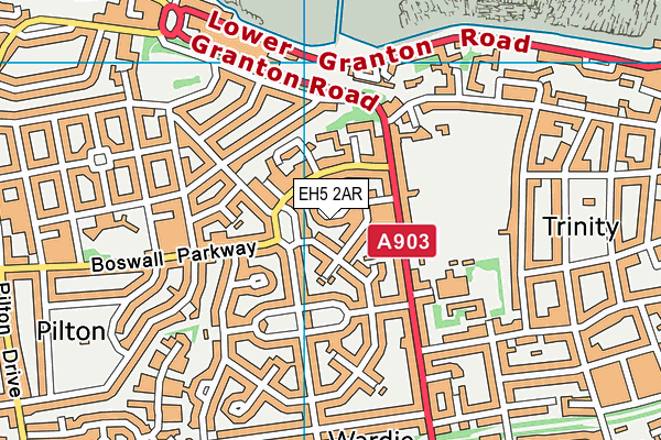 EH5 2AR map - OS VectorMap District (Ordnance Survey)